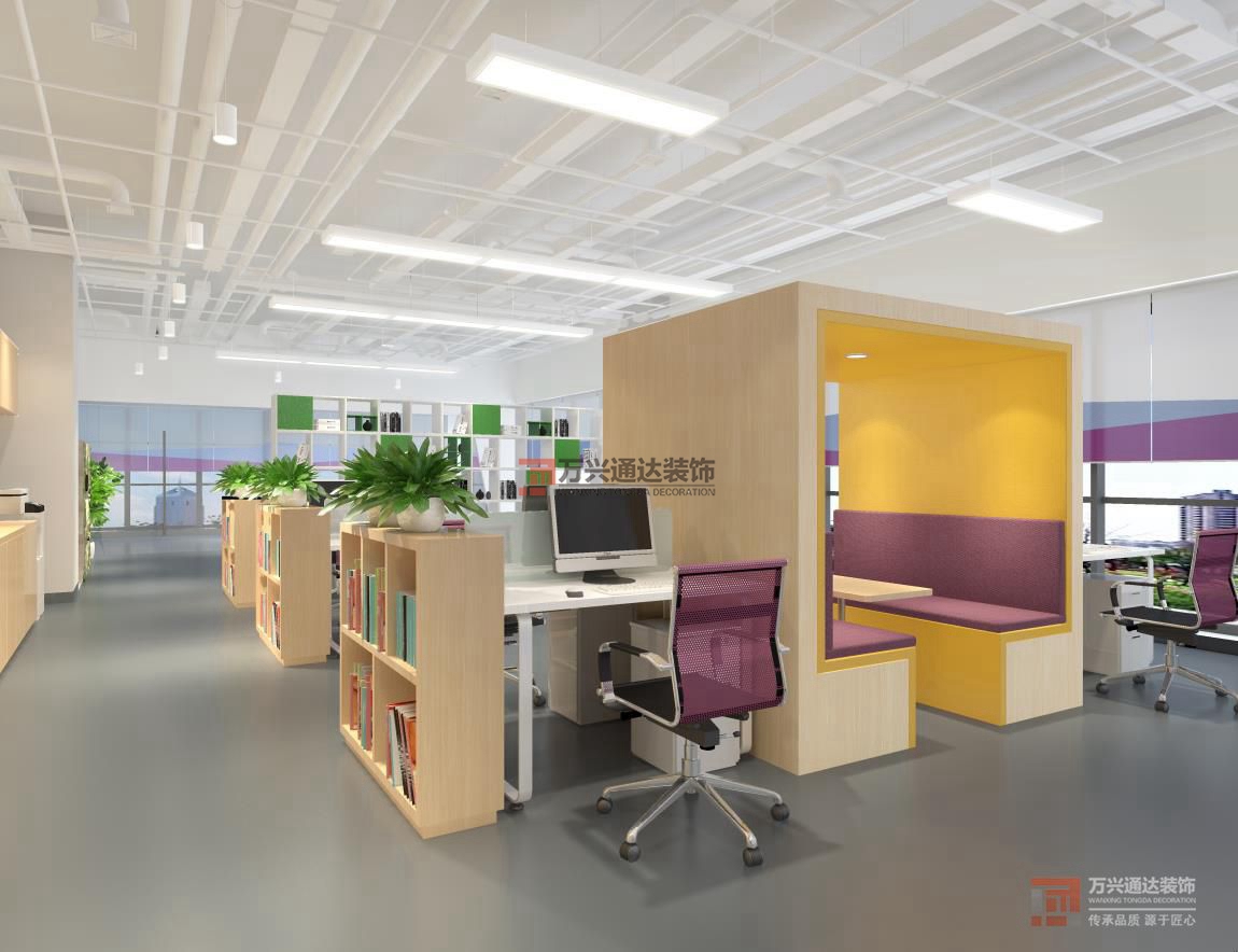 北京萬興通達(dá)辦公裝修項(xiàng)目-華清科盛，北京信息技術(shù)有限公司裝修效果圖