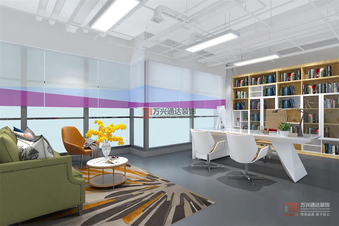 北京萬興通達(dá)辦公裝修項(xiàng)目-華清科盛，北京信息技術(shù)有限公司裝修效果圖