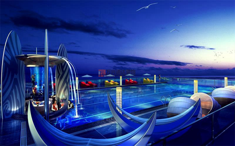 北京萬興通達辦公裝修項目-鴻洲游艇國際酒店裝修案例效果圖