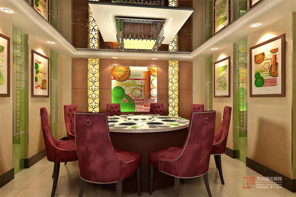 北京萬興通達辦公裝修項目-小肥羊火鍋，桐鄉店裝修效果圖