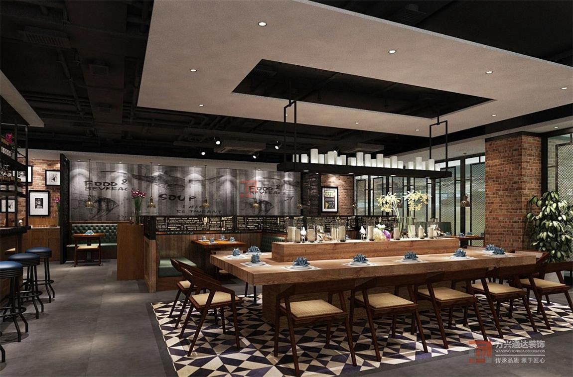 北京萬興通達(dá)辦公裝修項(xiàng)目-凱悅西餐廳裝修效果圖