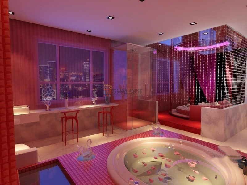 北京萬興通達辦公裝修項目-天鵝戀情侶酒店裝修案例效果圖