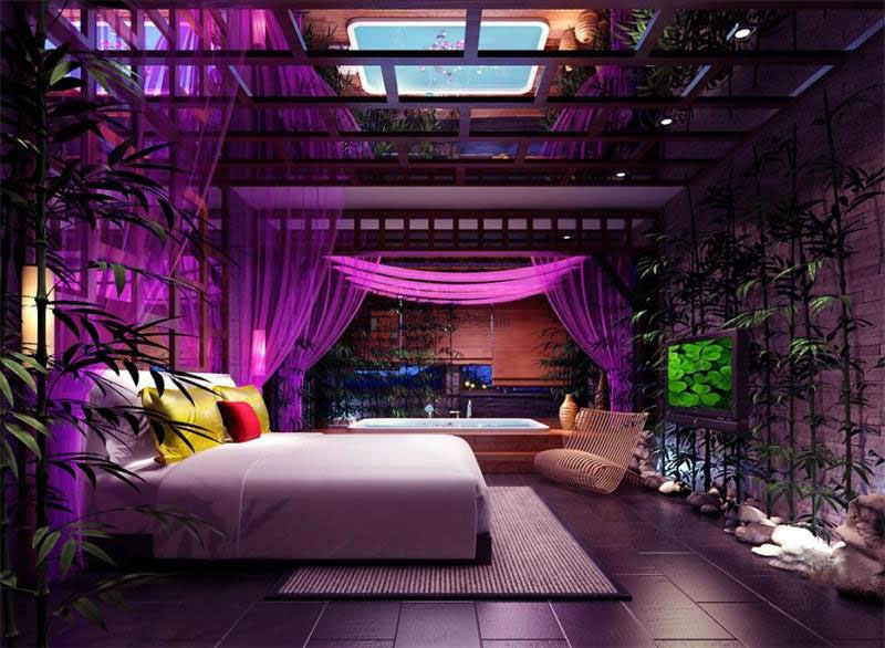 北京萬興通達辦公裝修項目-天鵝戀情侶酒店裝修案例效果圖