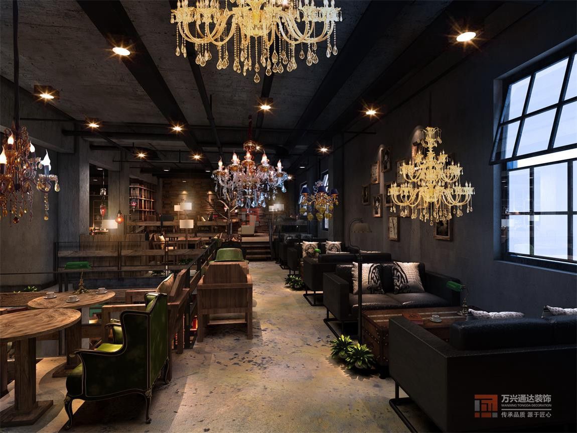 北京萬興通達辦公裝修項目-唐館咖啡廳裝修效果圖