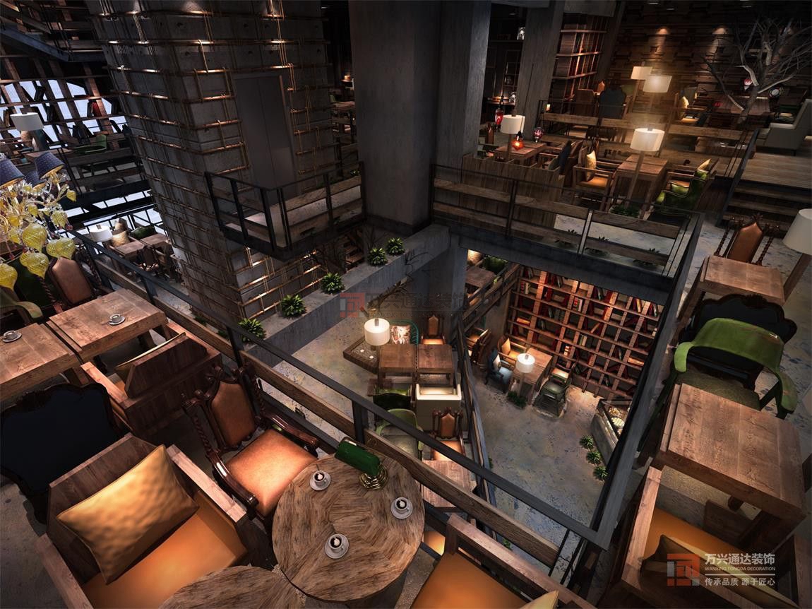 北京萬興通達辦公裝修項目-唐館咖啡廳裝修效果圖