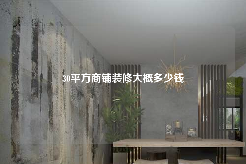 30平方商鋪裝修大概多少錢