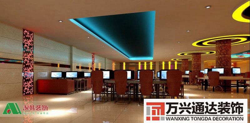 網咖頂面裝修效果圖大型網咖裝修效果圖